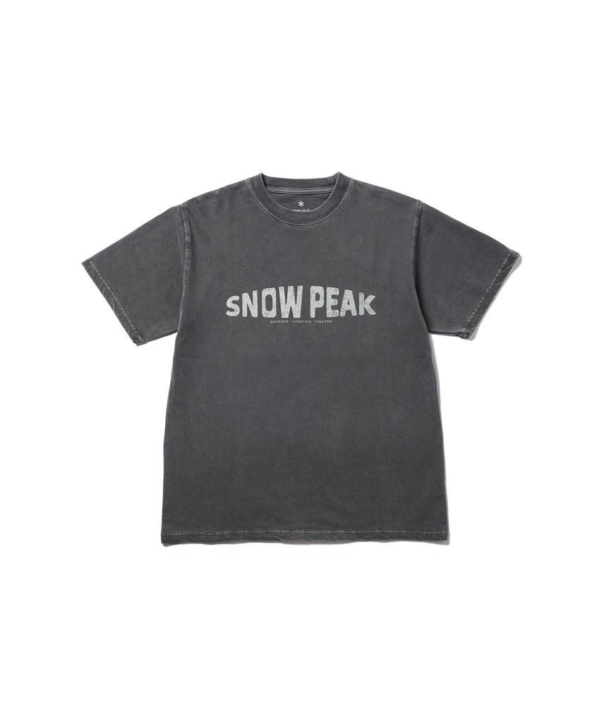 Snow Peak Recycled Cotton Dyed T-Shirt SP Size S CHARCOAL TS-25SU201 Perfect for Festivals, Camping, and Outdoor Activities