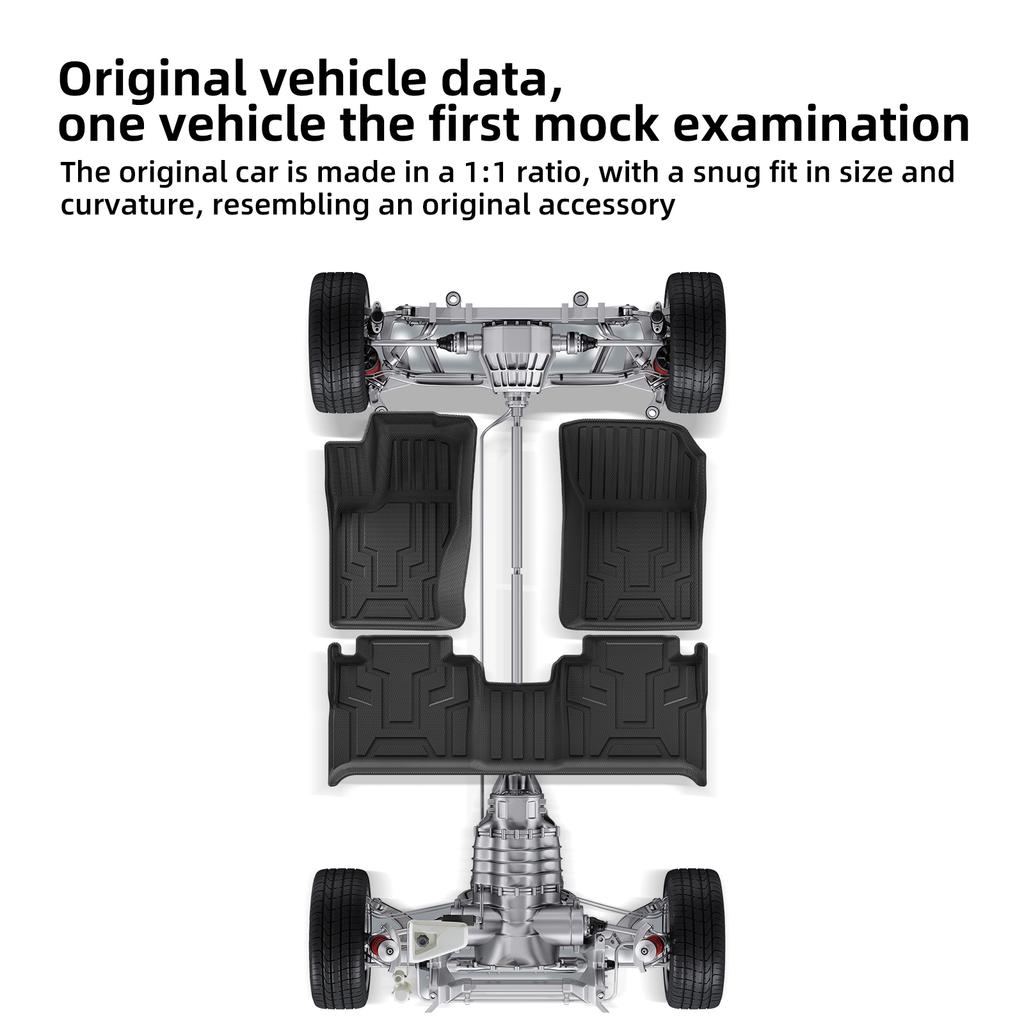 Smabee Left Drive for GWM Tank 500 2022‑2026 (5Seater Fuel Only) TPE 3D Car Floor Mats Cargo Liner Trunk Pad Accessories Black