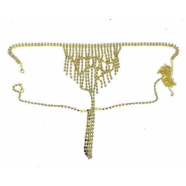 New Rhinestone Body Chain, Sexy Nightclub Underwear Set Stage Show Body Clothing Body Chain