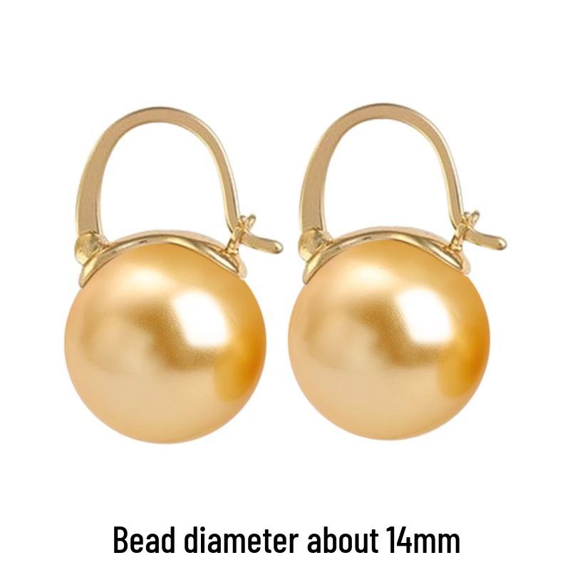 French High-End Australian South Sea Pearl Ear Cuffs: Luxury Women's Niche Design Socialite Earrings.