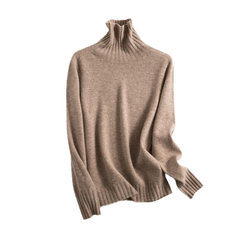 Wool sweater 0 wool seamless integrated full-formed sweater women's autumn new turtleneck with knitted bottoming shirt