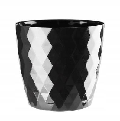 GALICJA CRISTAL FLOWER POT 18cm Black