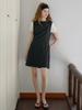 Elssibeui Crease Sleeveless Mini Dress_Black