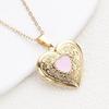 Metal Necklace with Heart Shaped Locket Pendant Adjustable Neckchain Ornament