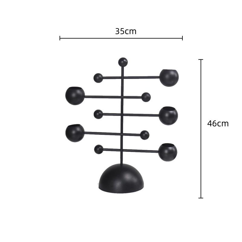 Metal Handicraft Geometric Candle Holder Rotate Candelabrum Black Candlestick Home Decoration Accessories Candle Stick Holder