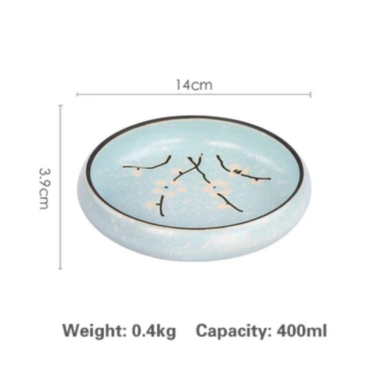 14cm  sell Creative retro ceramic sushi dishes tray Sauce Chili pepper snacks small dishes gold plates set dinner dishes sets