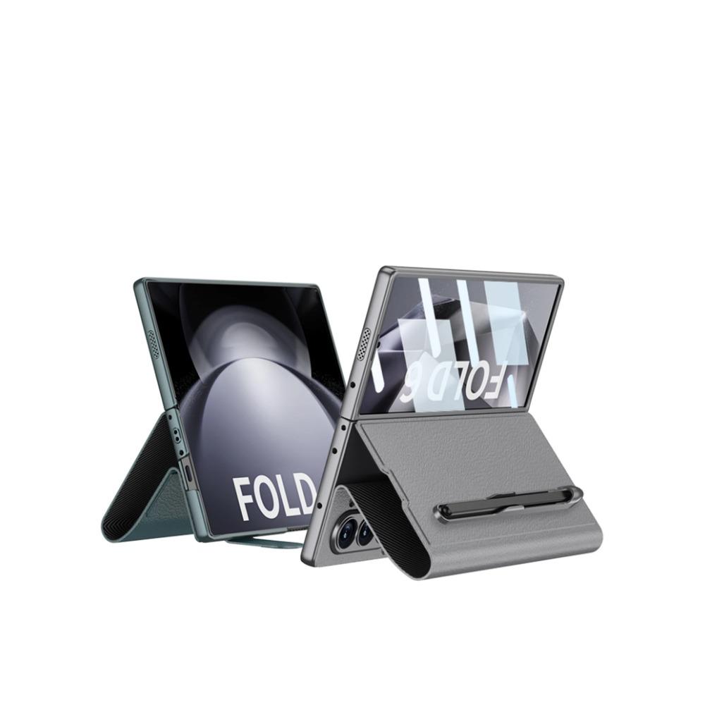 Luxusní PU kožený kryt na telefon pro Samsung Galaxy Z Fold 6 Case s funkcí podpory Screen Protector s dotykovým perem