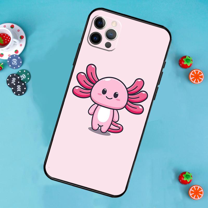 Cute Animal Axolotl Phone Case For iPhone 16 15 13 14 12 11 Pro Max X XR XS Max 14 Plus Soft Case Cover