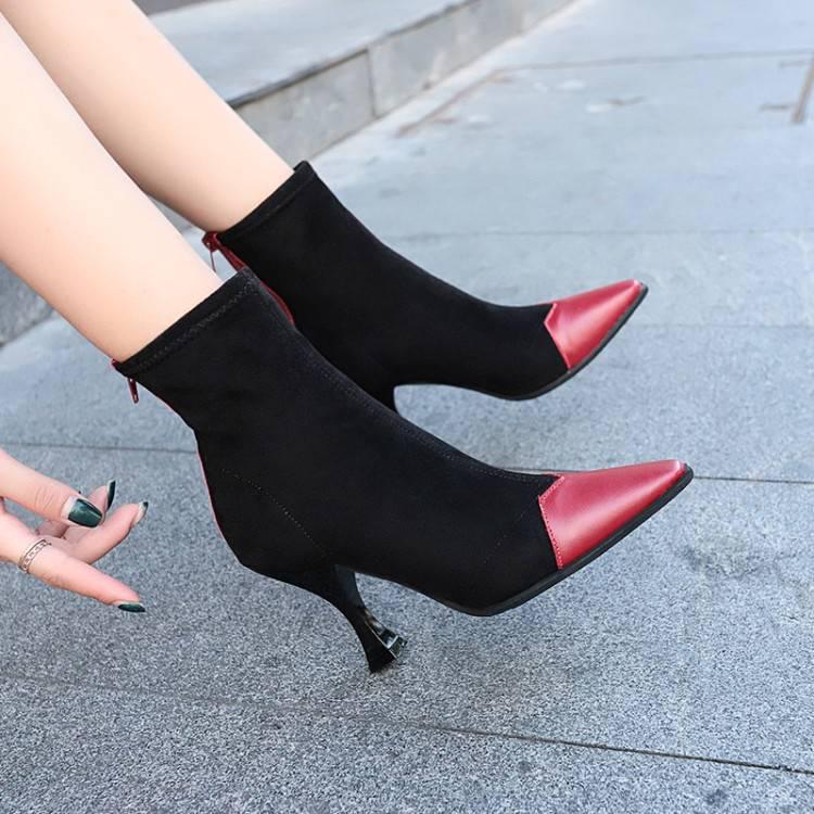 Zapatos de moda Botas de mujer Botines elásticos Puntiagudos puntiagudos Lycra  Mujer Tacón Botines Zapatos de mujer comprar a buen precio — entrega  gratuita, reseñas reales con fotos — Joom