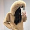 2026 Korean Retro Knit Cardigan: Women's Loose, Casual Long Sleeve Hooded Sweater with Fur Collar for Autumn and Winter