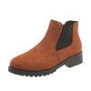 Large size new one-pedal short leather boots women's round head elastic thick heel casual fashion boots