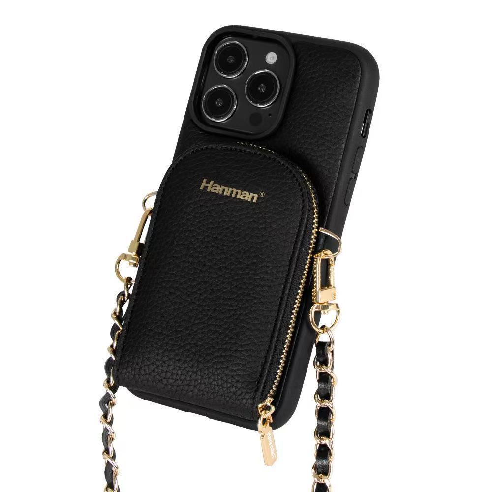 HANMAN card Apple 17pro/17pro max new high-end chain texture card mobile phone case