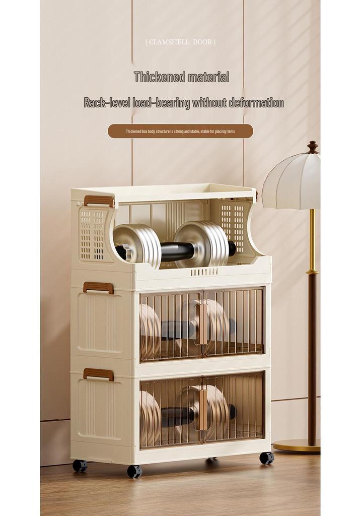 Foldable Dustproof Multi-Layer Storage Cabinet for Kitchen & Living Room