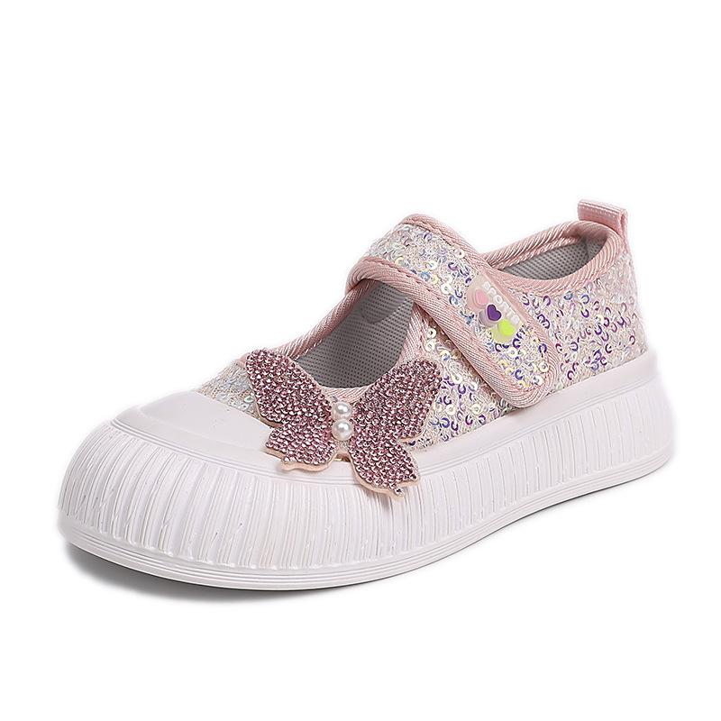 Girls' Casual Shoes Summer New Girl Canvas Shoe Anti Slip Child Single Shoe Shallow Mouth Girls' Single Shoes Fashion Kids Shoes