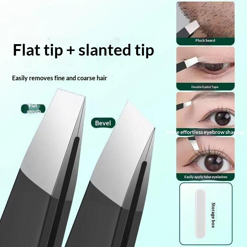 Stainless Steel 1/2/4 Piece Tweezer Set With Precision Tips Non Slip Handle Perfect For Eyebrow Shaping Facial Hair Removal