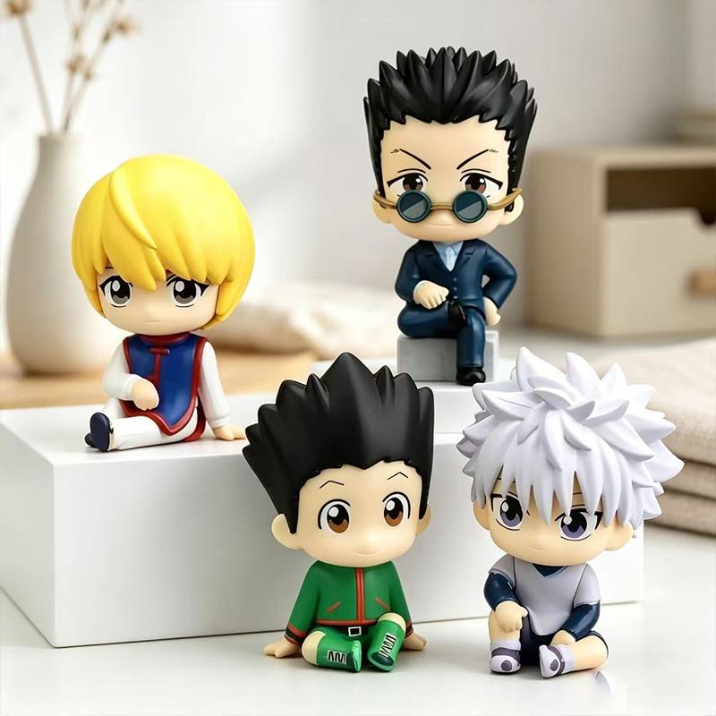 Figurka Anime Hunter X Hunter 5cm Wersja Q Siedzące Postacie Gon Killua Kurapika Leorio Chibi Model GK Ozdoba Zabawka Prezent