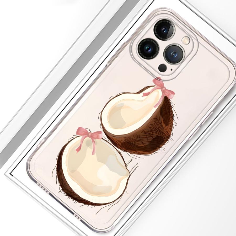 Soft Phone Cover Case for iPhone 17 Pro Max 12 Mini 15 16 13 Pro Air XS Max 7 8 14 Plus XR 11 Simple Coconut