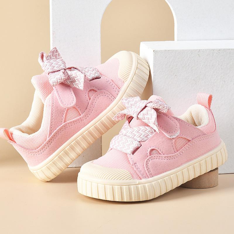 

Fashion Girls Shoes 2025 Autumn New Kids Sneaker Soft Bottom Bag Casual Shoe Simple Girls Casual Shoes Anti Slip Boys Shoe 22insole15.5cm розовый