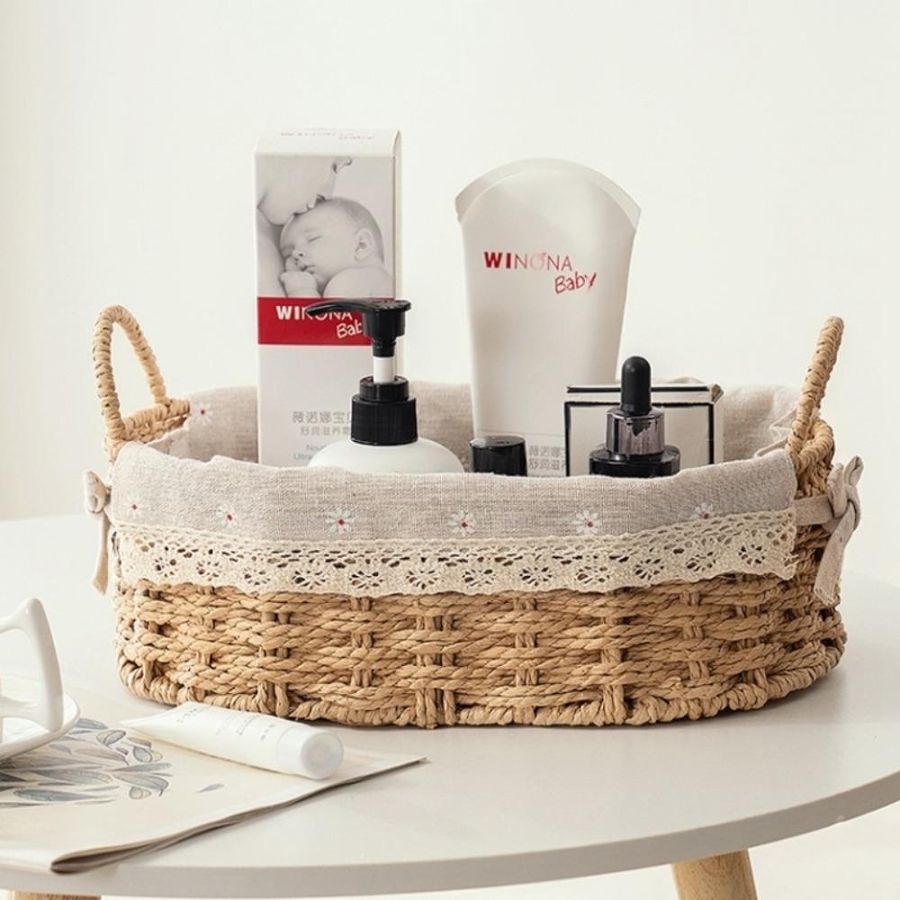 Imitation Rattan Rattan Storage Baskets Vegetable Fruit Home Decoration Hand-woven Baskets Toy Storage Multi-Purpose