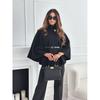 New, winter fashion solid color waist strap woolen cloak jacket women's clothing