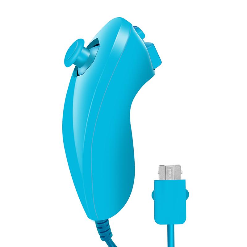 For Wii/Wii U Wireless Controller Set – Left Nunchuk Joystick / Right Vibration Remote with Silicone Cover & Wrist Strap Right Controller