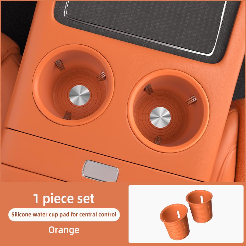 2Pcs Custom Soft Silicone Cup Holder Mats for AITO M8 5/6Seat 2025 Anti-Slip,Interior Center Console Cup Holders Easy to Clean
