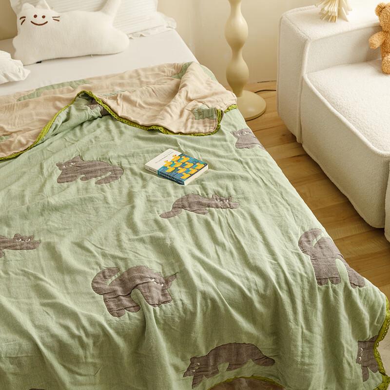 OEING Cartoon Children's 5-Layer Gauze Summer Puff Quilt