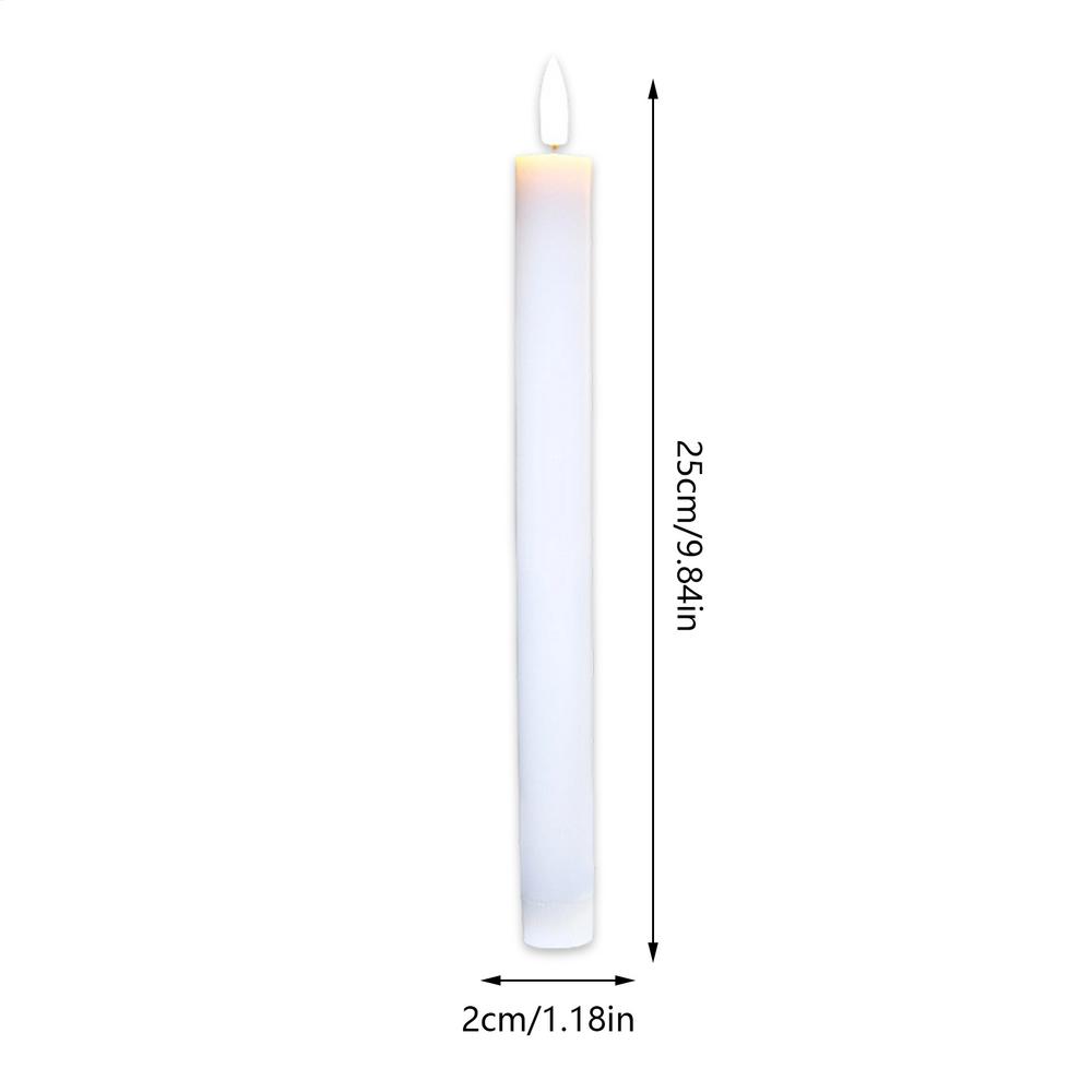 

Flameless Taper Candle Set (6-Piece Set) with 10-Button Remote Control Long-Stem Electronic Candle and LED Wick Candle теплим білим кольором
