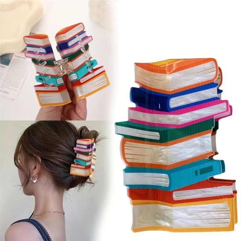 Elegant Acrylic Book-Shaped Hair Clip A Cute and Fashionable Accessory for Women the Perfect Birthday Gift
