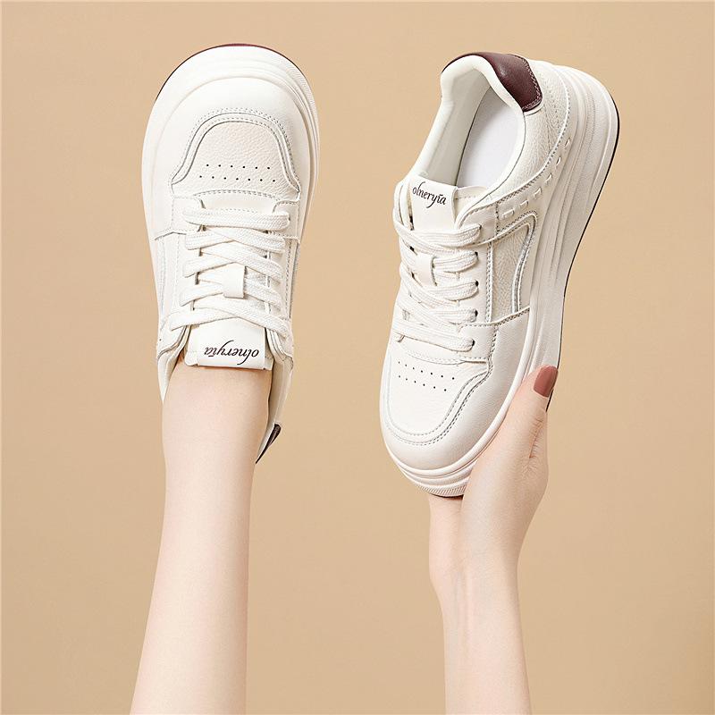

Fashion little white shoes spring new thick-soled cm board shoes casual sports versatile small height increase muffin women s shoes 35