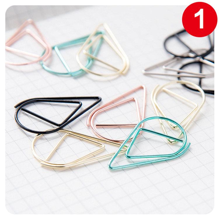 

Water Drop Shaped Metal Paperclip Bookmark Stationery 15*25 mm срібний