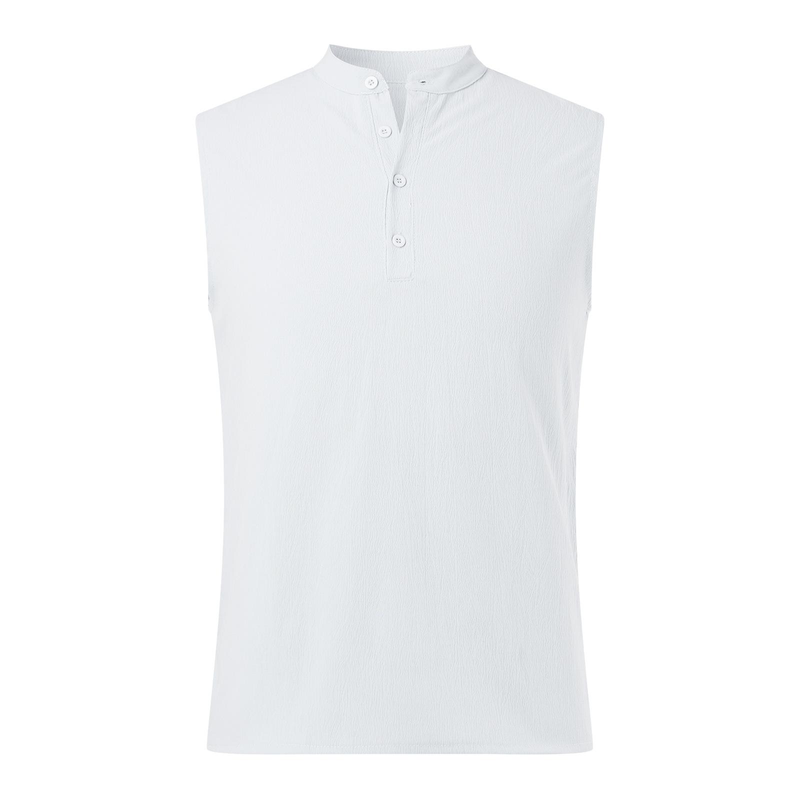 Весенне-летняя майка без рукавов, повседневная уличная мужская майка S белый