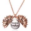 Sunflower Necklace Supplies Floral Applicable Letter Decor Pendent Chic Widely Shaped Exquisite Jewelry Double-Layer Girl