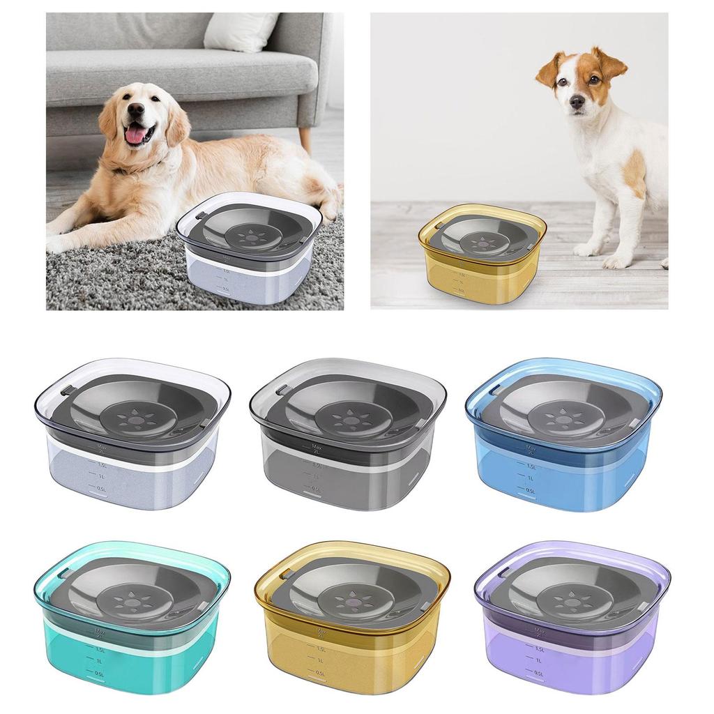 Dog Water Bowl Travel Vehicle Carried for Medium and Large Dogs No Spill 2L Large Capacity Floating Bowl Dog Water Slow Feeder