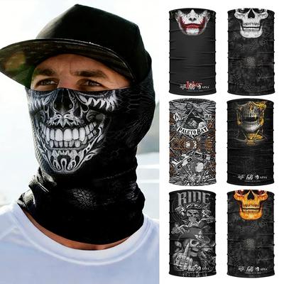 Outdoor Sun Protection Hip-Hop 3D Magic Headscarf Skull Venom Clown Girl Neck Gaiter Cycling Windproof Face Mask for Men