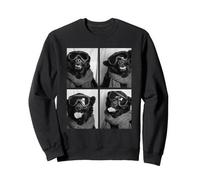 Cute Bear Snow Funny Forest Animal Winter Sweatshirt Goggles,