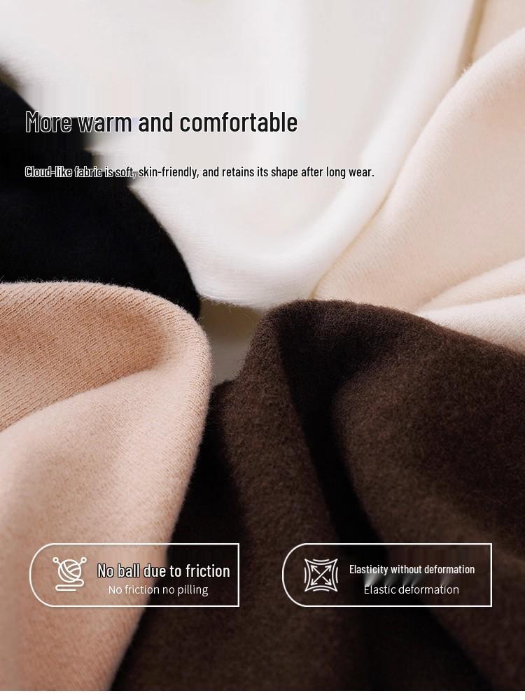 Women's Slim-Fit Half-High Collar Fleece Top for Fall/Winter 2025