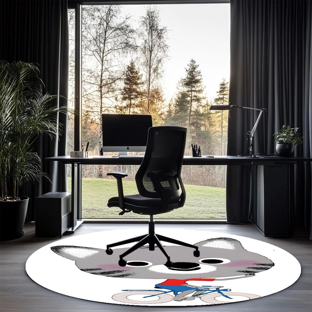 Mouk Printed Round Rug Carpet Chair Rug Area Rug Entryway Doormats,for Office Chair Living Room Bedroom Kitchen Room.
