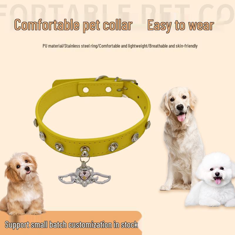 Strapazierfähiges Leder Anti-Biss Halsband für Katzen und Hunde - Kleintier Halsband