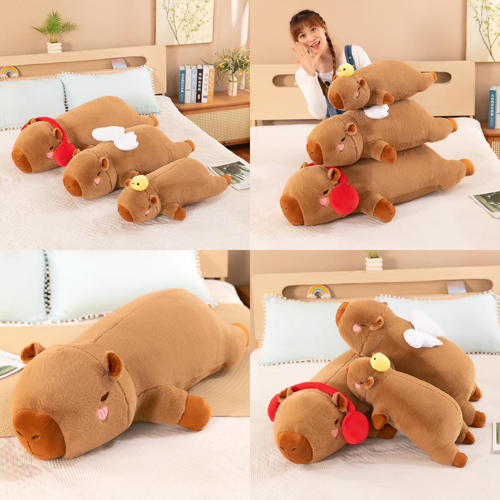 Water Capybara Plush Animal Pillow With Soft Pp Cotton Filling For Kids Room Decor