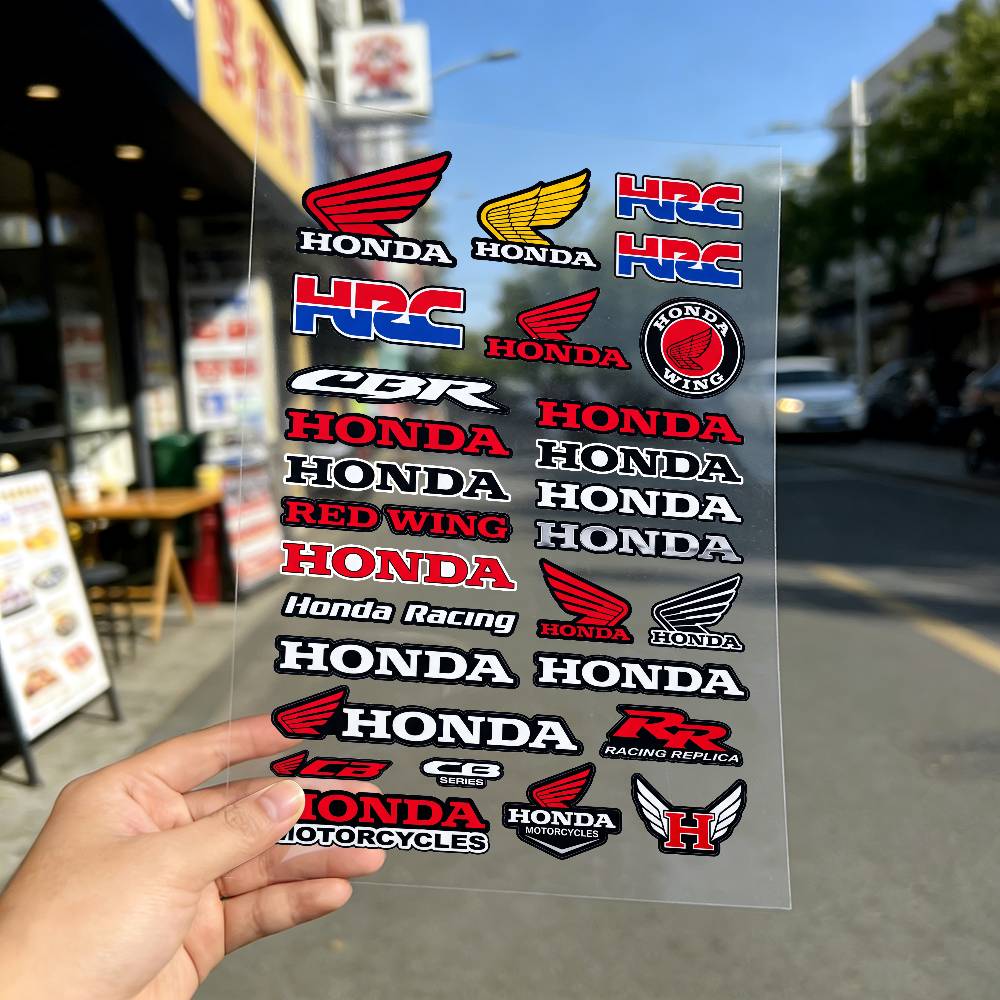 AAADL1 FOR HONDA HRC H WING Waterproof Reflective Motorbike Stickers Easy Peel Removable Decals for Motorcycle Car