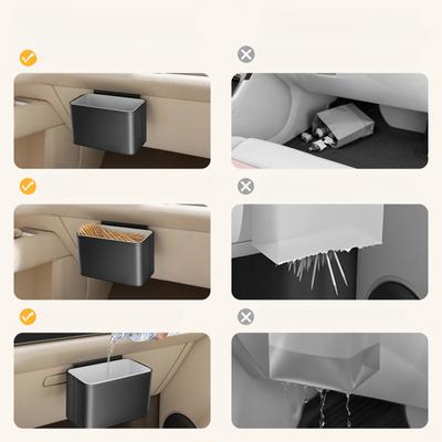 Car Trash Can For Pessenger Seat Leather PP Auto Mini Garbage Bin and Organizer Clean and Tidy Interiors