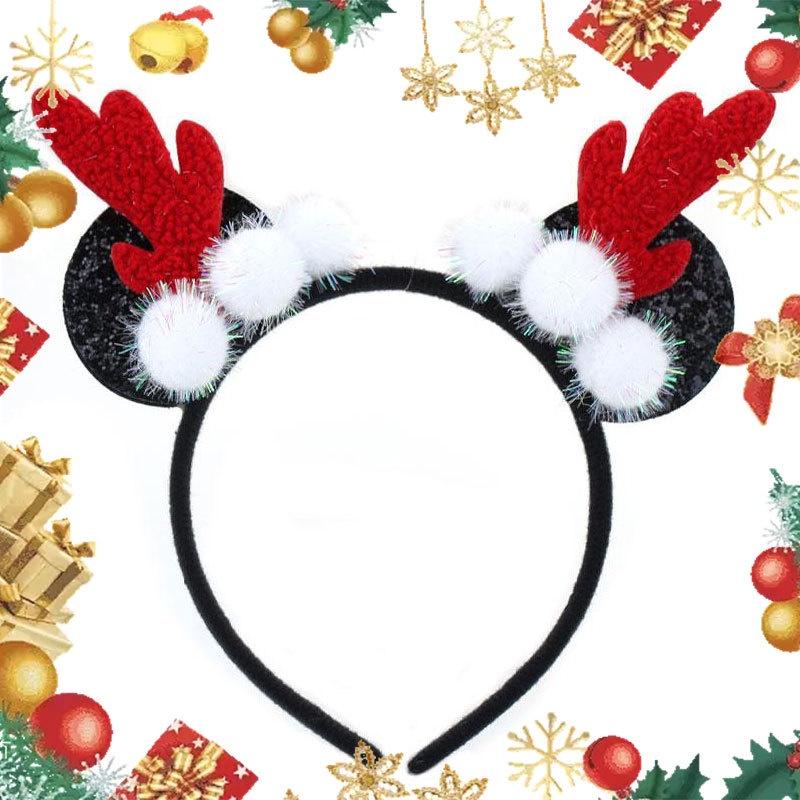Cute Plush Antler Headband For Christmas Dress-up Wholesale Cosplay Props For Women Plush Handmade Colors 1 2 3 4 5)