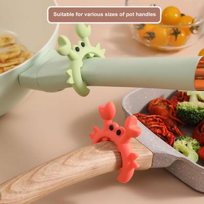 1/2Pcs Krabben geformt Silikon Spachtel Halter Rack Anti Verbrühungen Löffel Rest Clip für