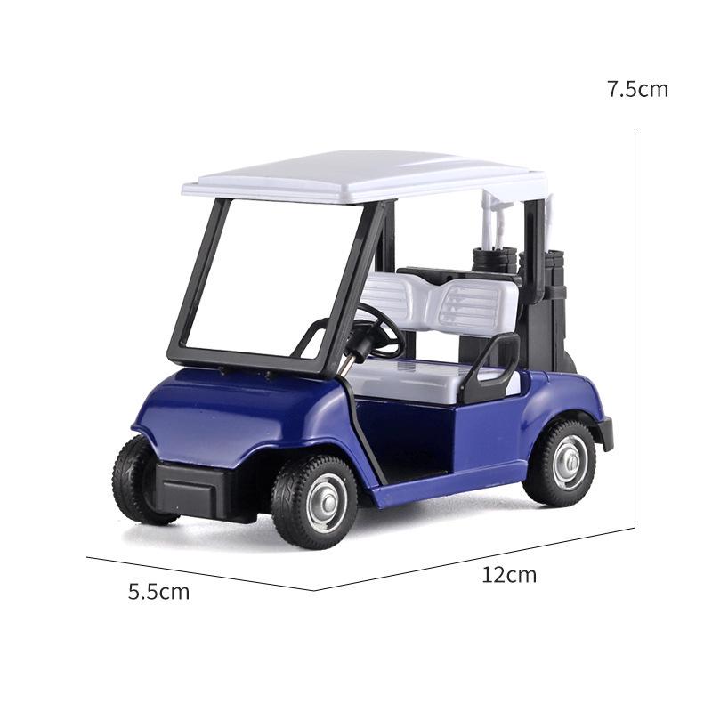 Golf Car Alloy Model with Pull-Back Function - Cute Design, 3 Colors, Mixed Pack.