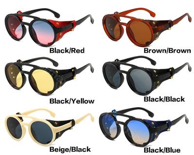 Occhiali da sole rotondi vintage retrò per uomo donna occhiali punk occhiali da sole gotici steampunk ZPG