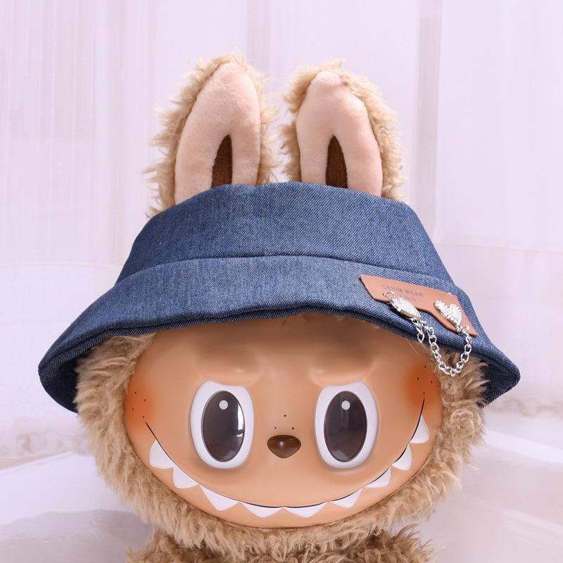 38cm Labubu Plush Doll Casual Outfit Set with Hat (Clothes Only)