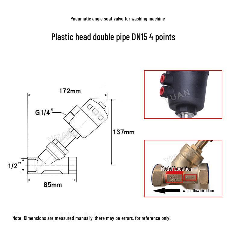 Industrial Automatic Wash-Spin Machine with Dual Water & Air Inlets, Steam, and Pneumatic Angle Seat Valve