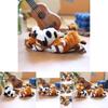 Lovely Reversible Panda Plush Toy Fluffy Raccoon Keychain Doll