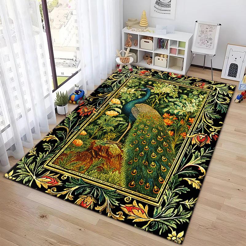 Black Cat Floral Garden Carpet Is Suitable For Living Room And Bedroom Doormats Office Balcony Decorative Carpet A11